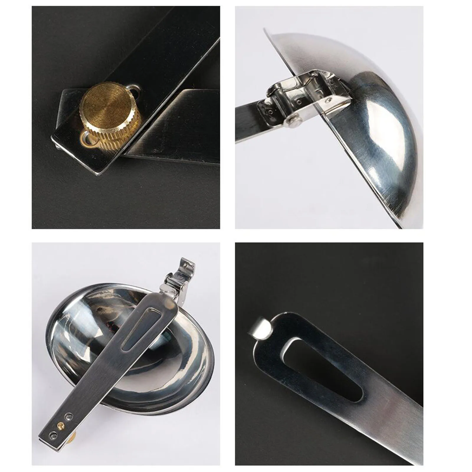 Foldable Soup Spoon Stainless Steel Outdoor Dining Tool Portable Kitchen Utensil Tableware for Picnic Fishing Camping Travel 5