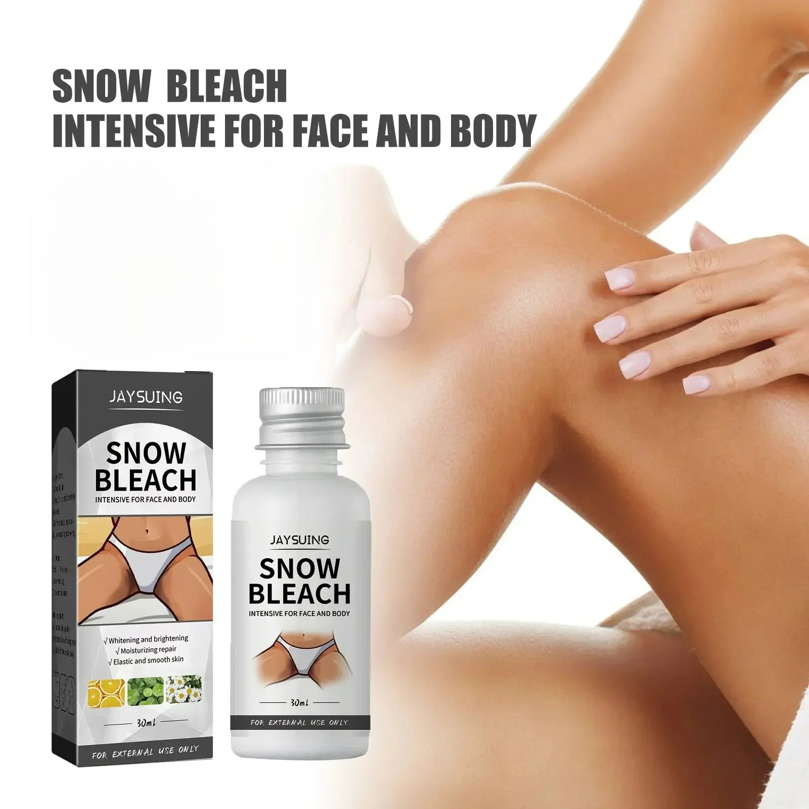 Body Whitening Bleach Cream Brighten Underarm Elbow Knees Joint Removal Intimate Parts Dark Spots Melanin Snow Bleach Cream 30ml 5