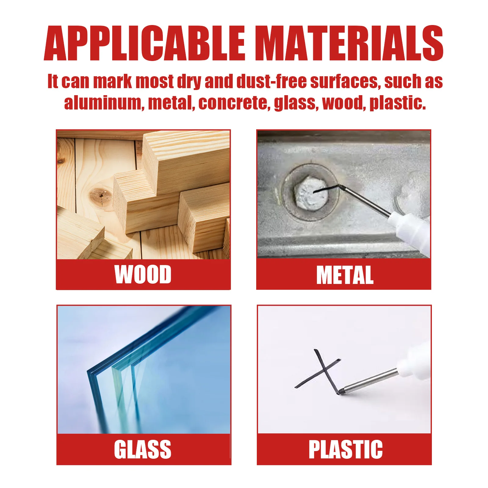 Multi-Purpose Deep Drill Hole Long Nib Waterproof Marker Pens Bathroom Home Wood Working Red Black Blue Colorful Carpenter Pen