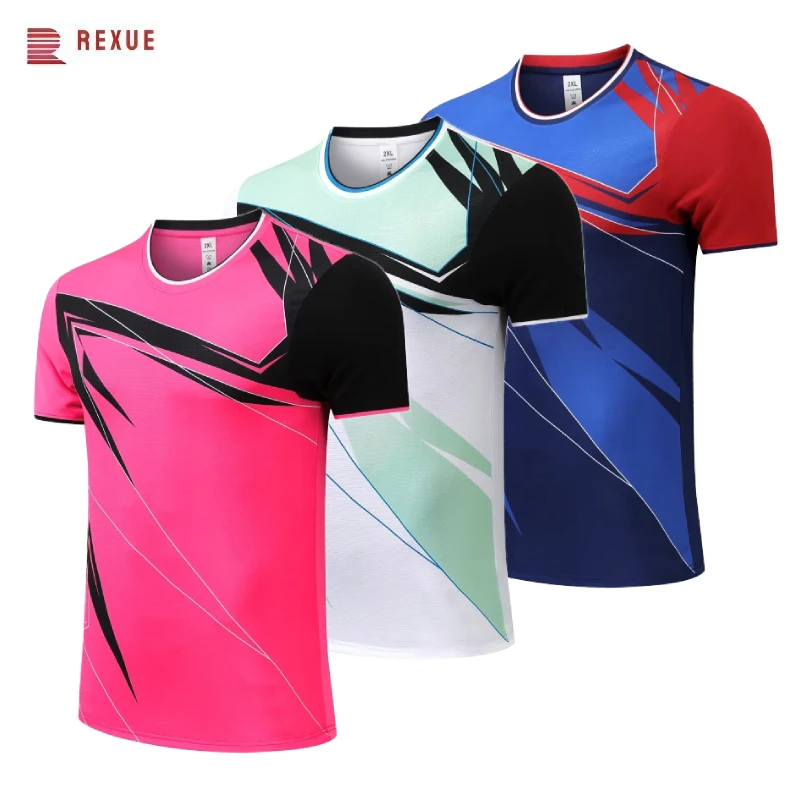 Korea New Tennis Shirt Women And Man Golf Short Sleeve Jersey Badminton Clothes Table Tennis Clothes Sportswear Can Custom
