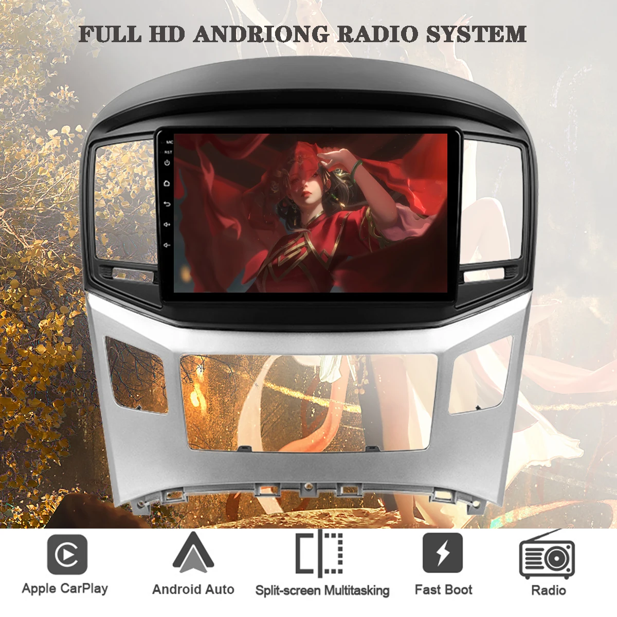 

Android 13 8G+128G 2 Din Car DVD GPS Player For Hyundai H1 Grand Starex 2016+ Navigation Raido FM AM Multimedia Tape Recorder