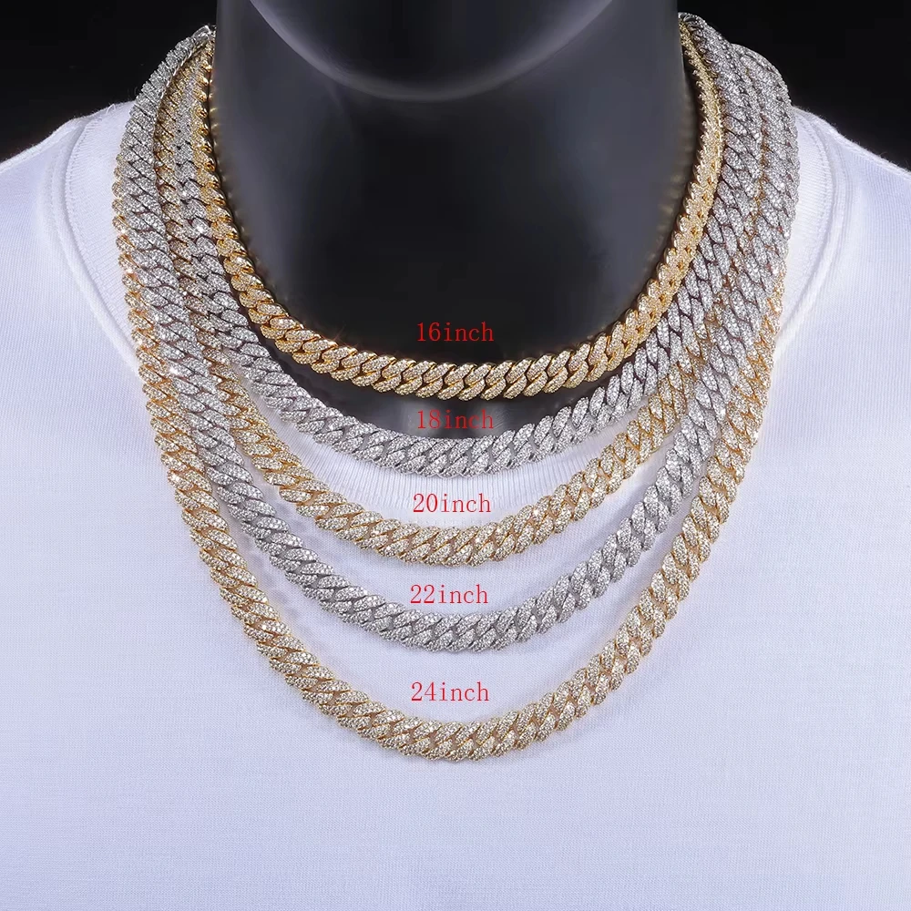 10mm Hip Hop Cubic Zircon CZ Iced Out Bubbles Cuban Link Chain Necklace For Men Jewelry Birthday Gift 3