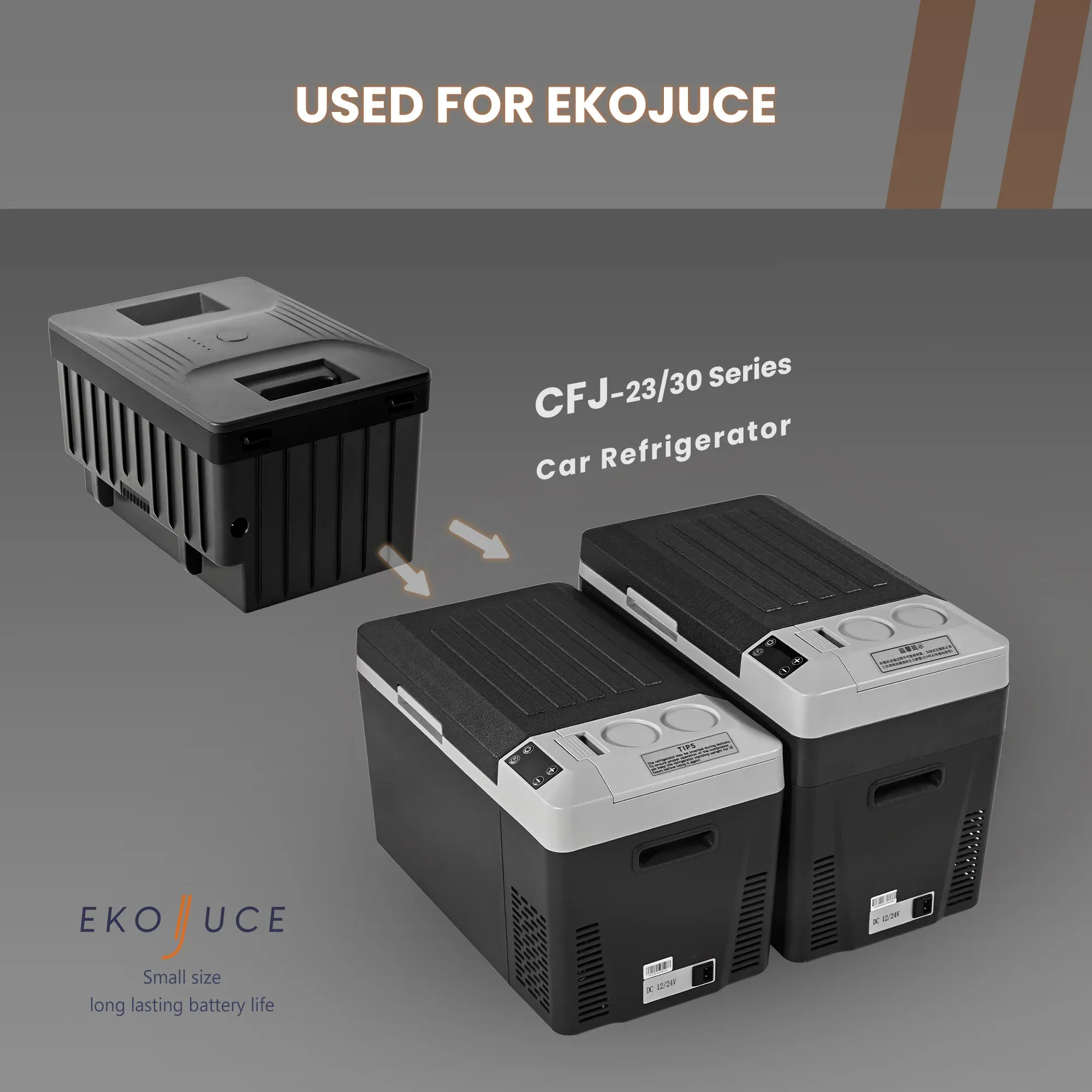 Car Refrigerator Battery 12/24V DC and 120～240V AC Portable Fridge Battery 4.9 in W 2.8 in H