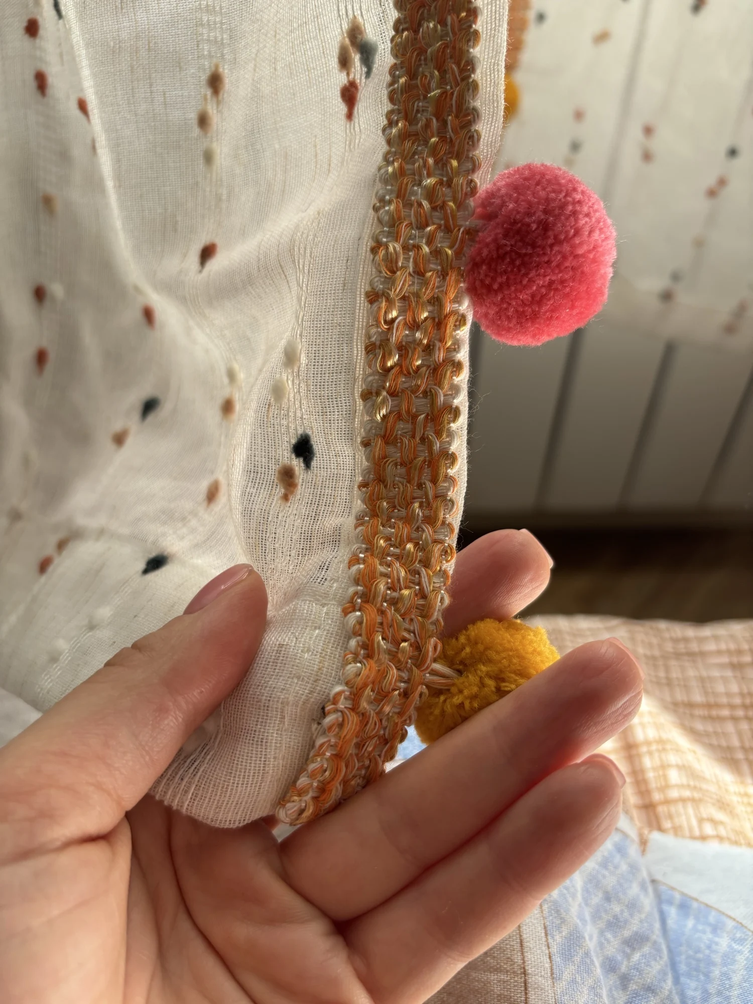 Boho Pom Pom Curtains, customer photo