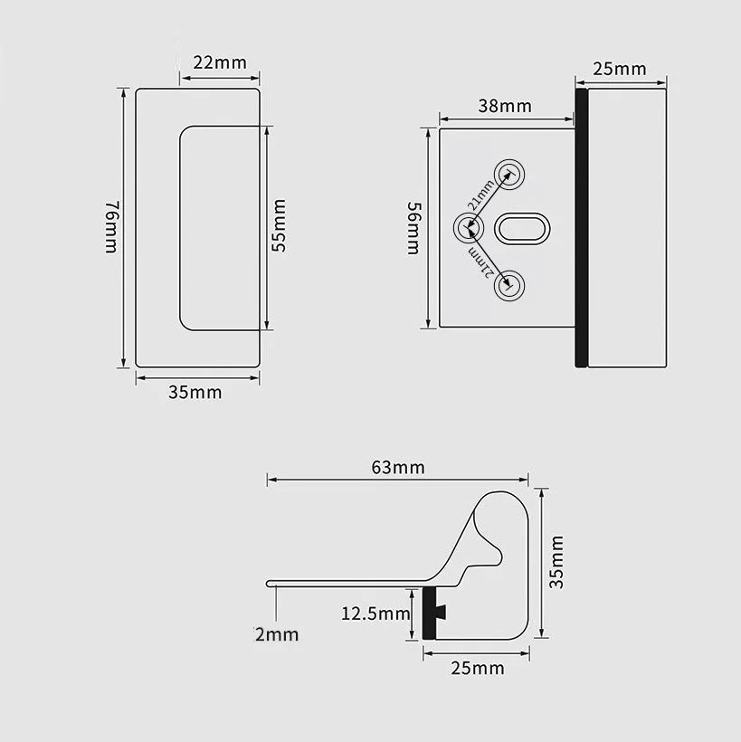 1Piece Aluminum Inward Swinging Open Door Reinforcement Latch Lock For Burglar Prevention Childproof