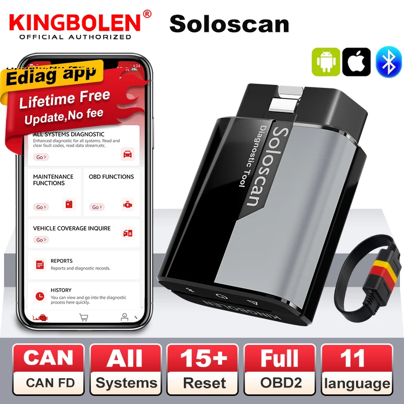 Kingbolen Soloscan 2026: Scanner Bidirezionale con Reset Completo, Diagnostica di Sistema Completa, Codifica ECU e Aggiornamenti Gratuiti a Vita