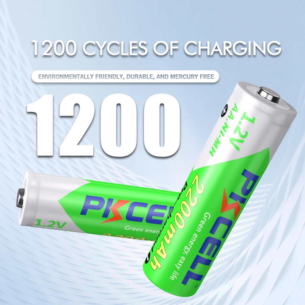 Rechargeable Lithium Batteries Rechargeable Nickel Zinc Batteries 10PCS PKCELL AA 2200MAH 1.2V NIMH Rechargeable 2A Precharge LSD Ni-MH For Camera Toys
