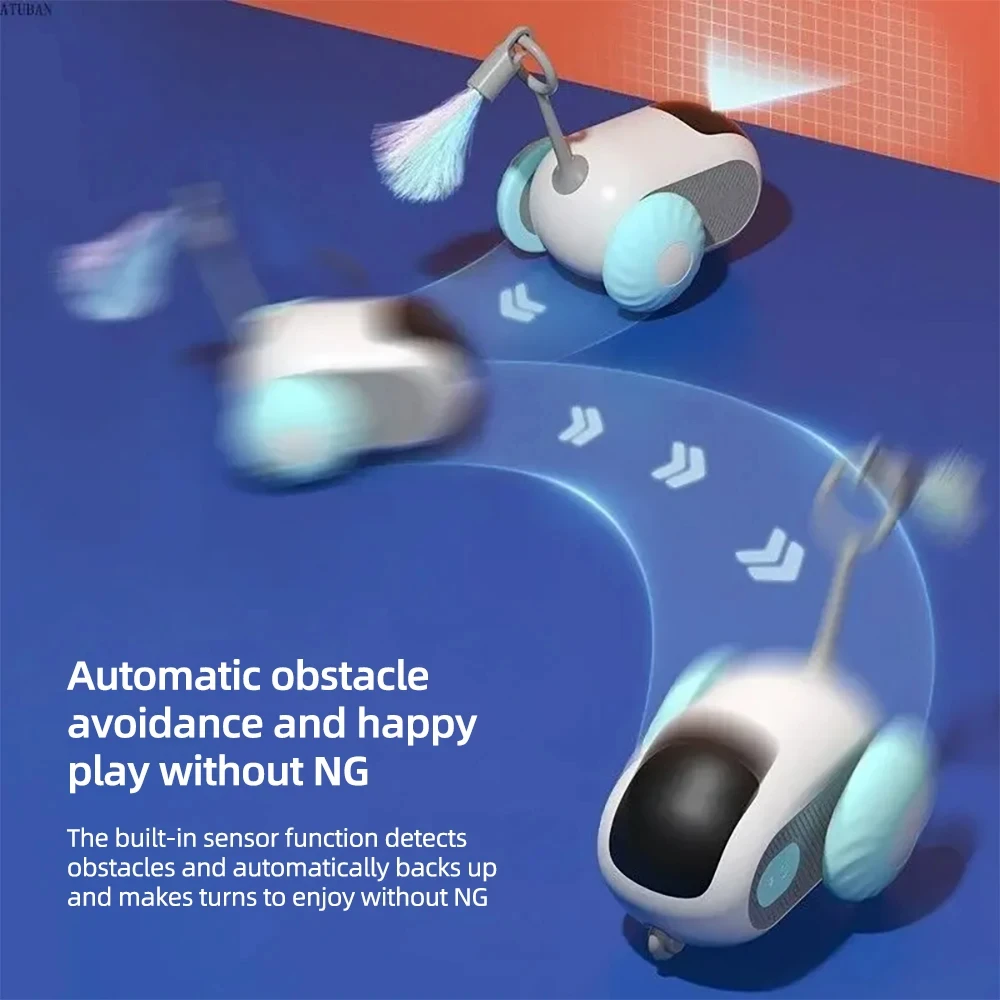 Turbo Tail Cat Toy Three Modes Interactive Electronic Smart Cat Toy Remote Control Rechargeable Automatic 2