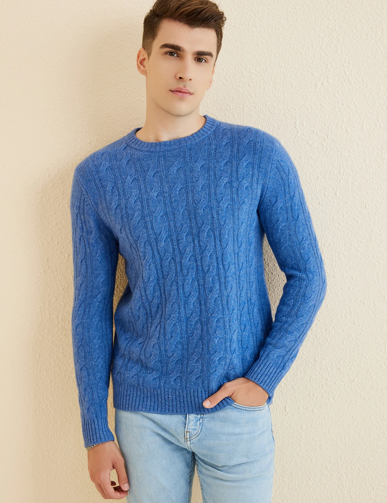 Sweater for Men 100% Merino Wool Knit Sweaters 2023 Fall Winter Warm Long Sleeve Mock Neck Pullovers Male Korean Luxury Clothing 3