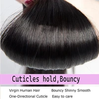 Extensions de cheveux humains brésiliens lisses 12A, non traités, vierges, pour femmes, à coudre 4