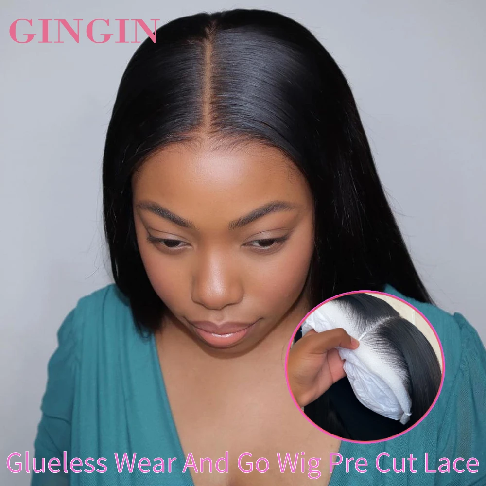 Human Hair Wig 6x4 Glueless Brazilian Straight Lace Pre Cut