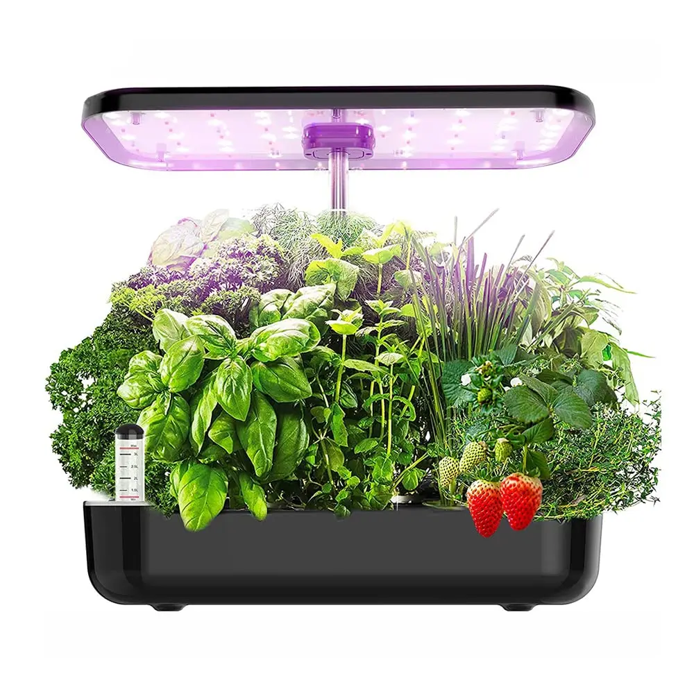 

Hydroponics Growing System 12 Pods Indoor Herb Garden Kit Automatic Timing LED Grow Lights Smart Water Pump for Home Flower Pots