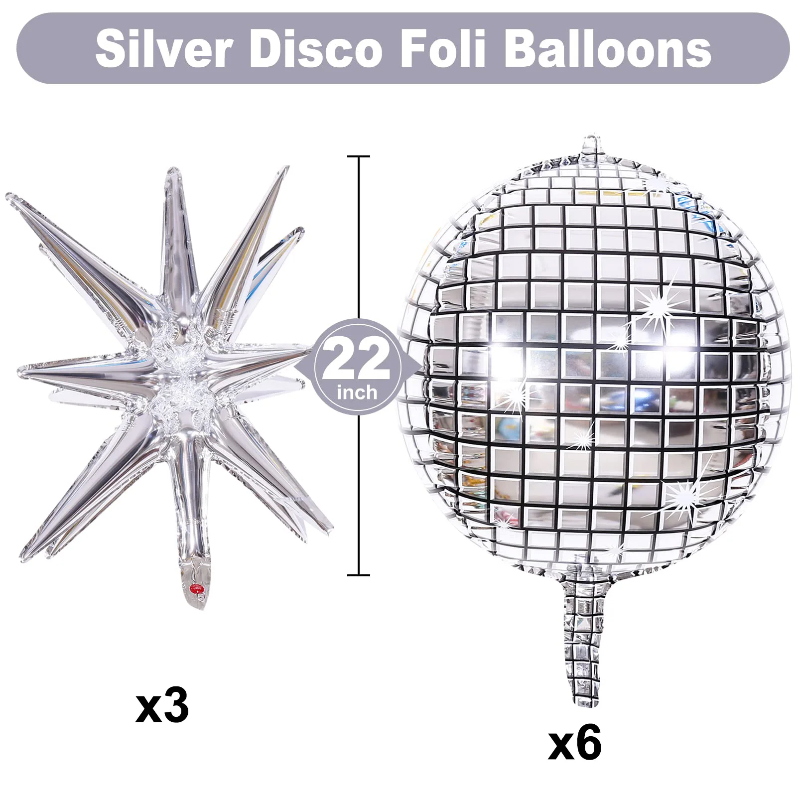 22 Inches Disco Party Decorations 4d Disco Ball Balloons Birthday