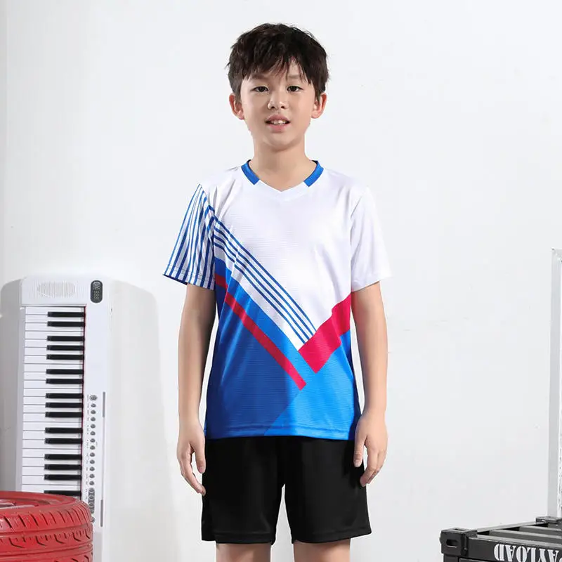 Children Tennis Badminton Uniform Sets Quick Dry Short Sleeve Print Kid Child Girl Boy Ping Pong Table Tennis Clothes Suit