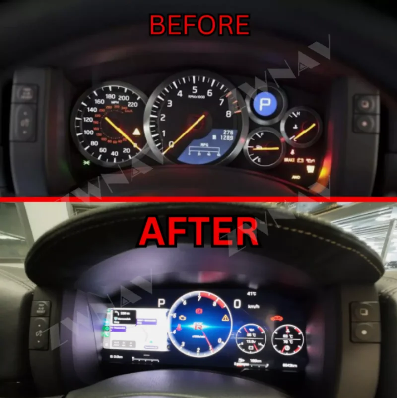 Velocímetro automático de coche OEM ZWNAV de 12,3 pulgadas para Nissan GTR 2008-2023 tablero de instrumentos de grupo Digital Lcd 1