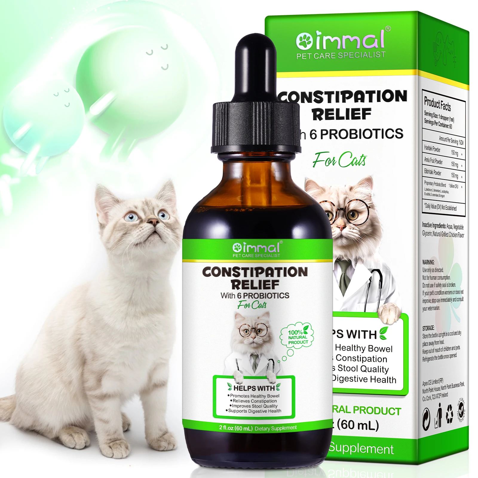CatLaxativeConstipationReliefSupportwith6ProbioticsPromotes