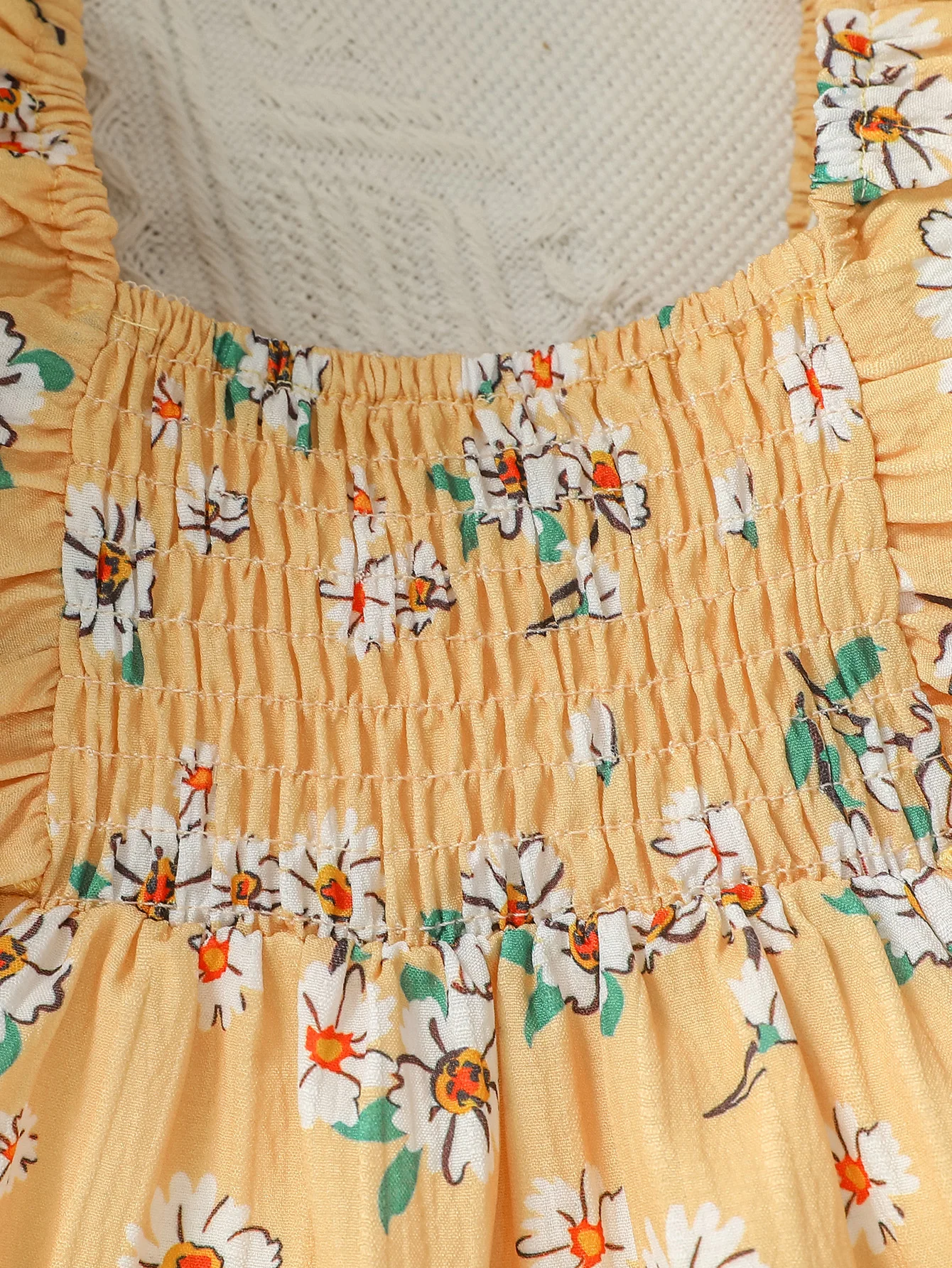 Baby Girls Cute Autumn Chrysanthemum printed sleeveless summer leisure two-piece set 4