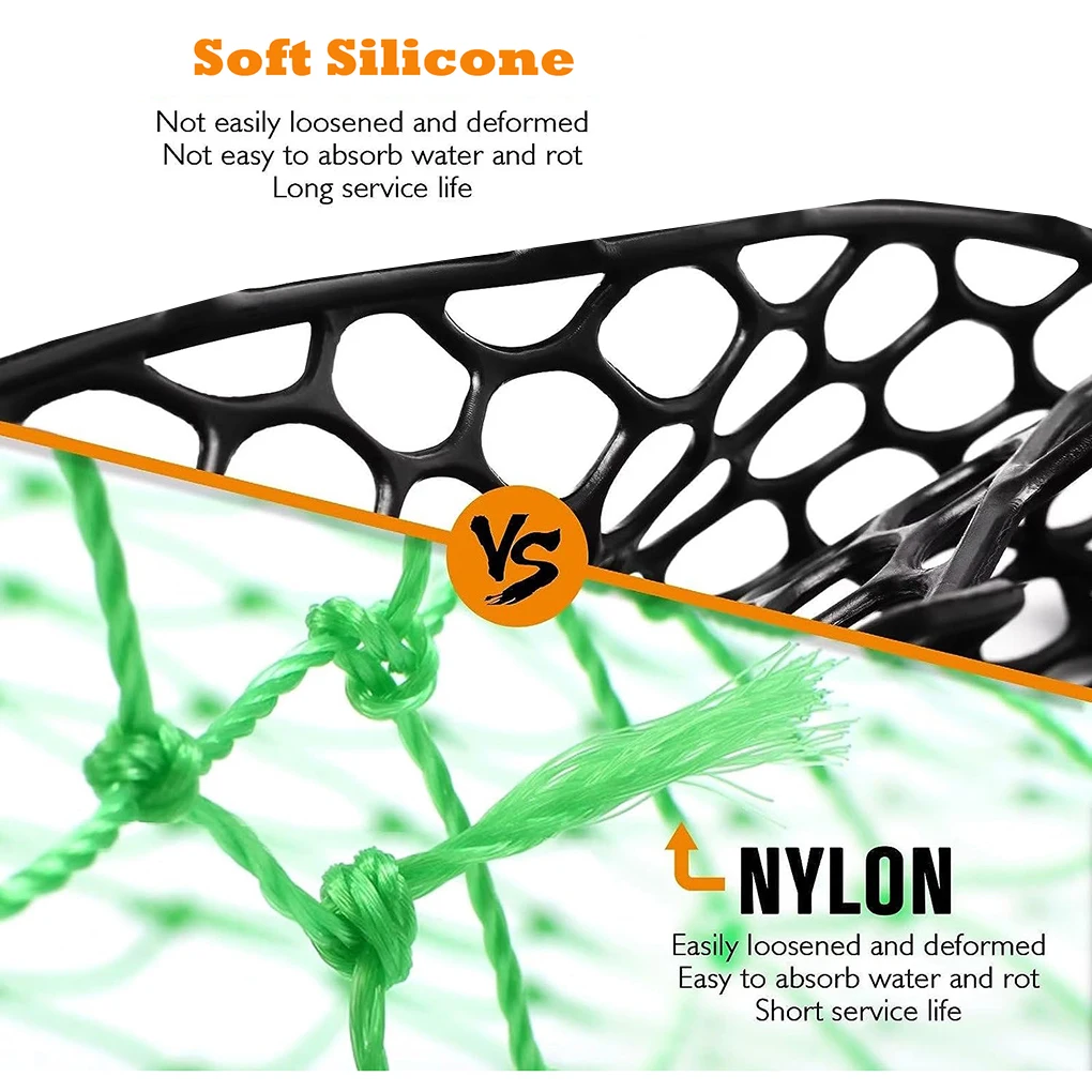Silcone Fishing Net Replacement Netting Without Handle for Fly Fish Landing  Fishing Net Bag Accessories Fishing Tackle Supplies - AliExpress