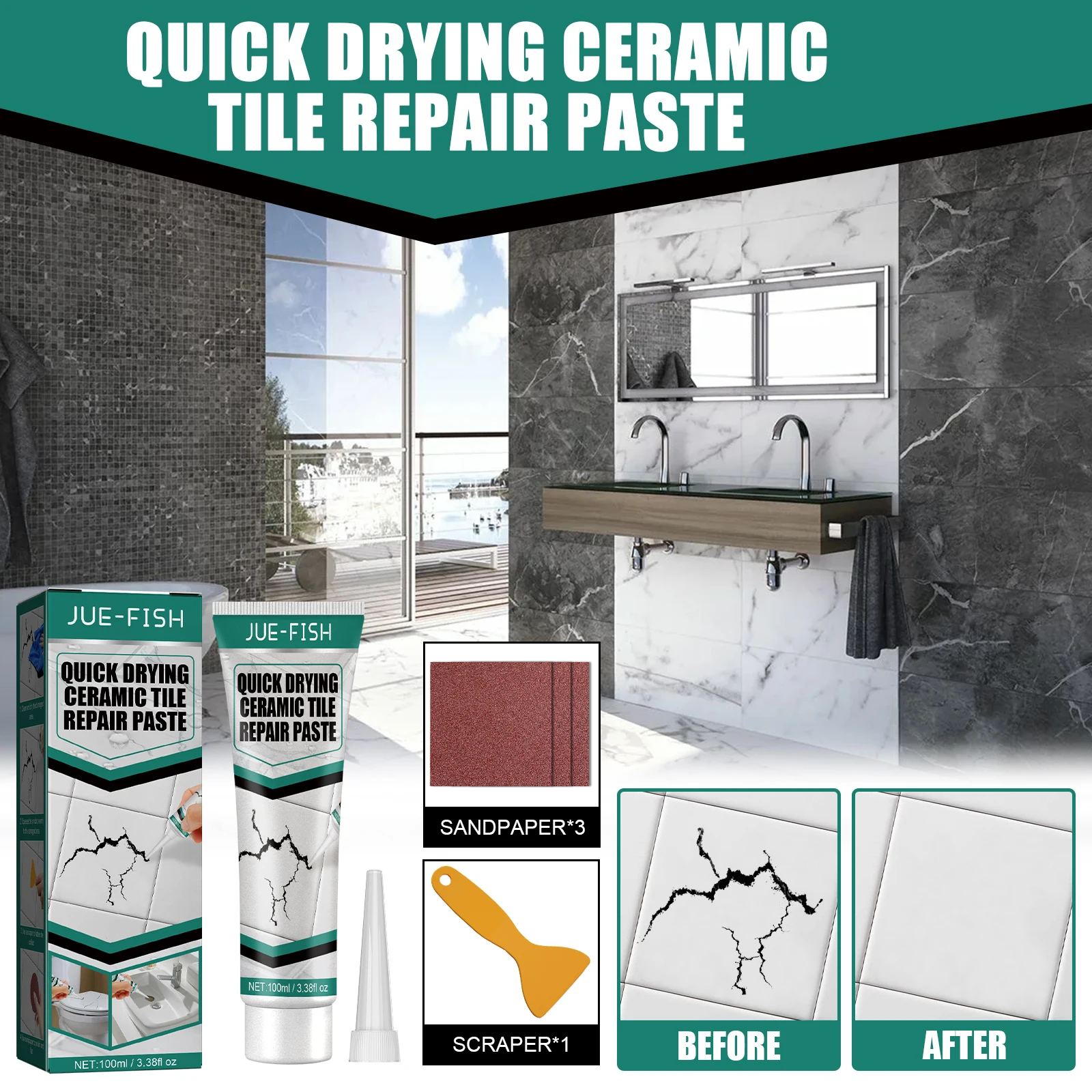 Waterproof Ceramic Tile Repair Paste Quick Drying Adhesive Glue