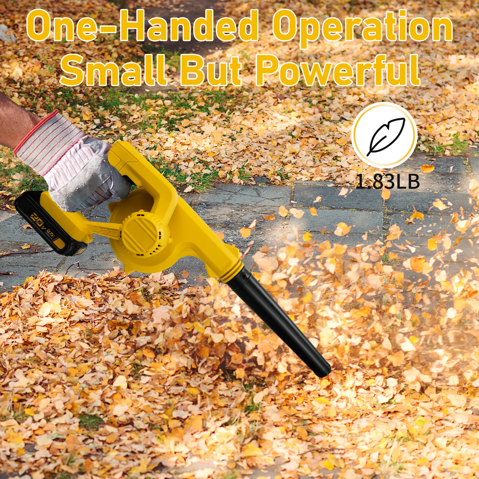Cordless Leaf Blower for Dewalt 20V Battery Electric Jobsite Air Blower 2-in-1 Handle Electric Blower and Vacuum Cleaner 5