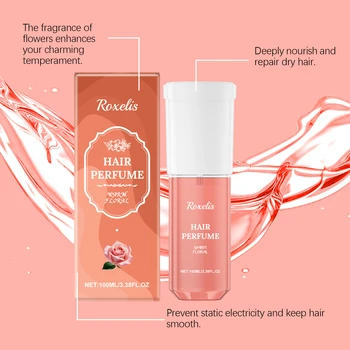 Roxelis 100ml Rose Pheromone Perfume Hair Body Fragrance Lasting Floral Scent Flirt Attract Nourish Hair Care Dating Perfume 2