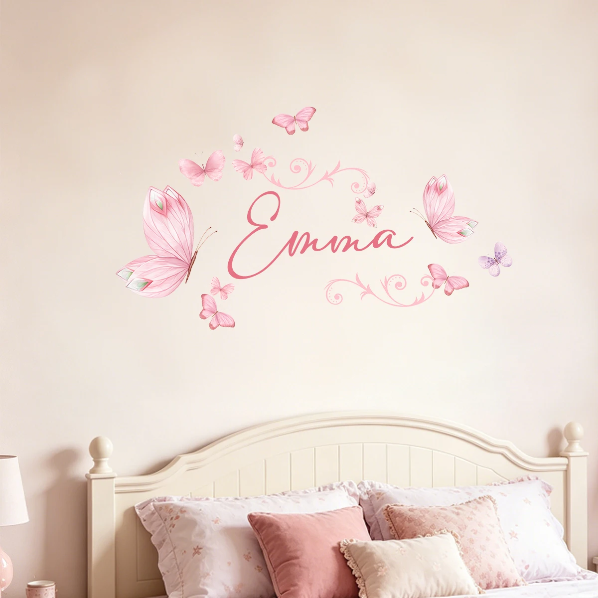 Personalized Butterfly Cartoon Wall Decals with Custom Text