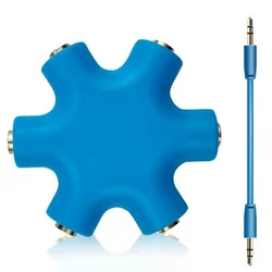 Multi - Port 3.5mm Audio Splitter Cable with Adapter - 1 Male to 5 Female Aux Output Converter (Style7)