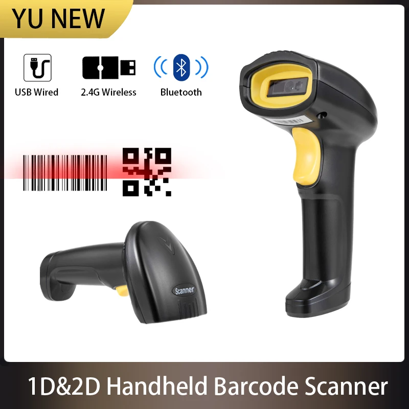 2d Scanner Wired Wireless Bluetooth 1d 2d Code Reader No App or Drivers Support Mobile Device PC Laptop for Mobile Payment