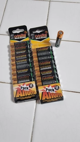 EXTRASTAR - Pilas alcalinas AAA de 1,5 voltios, Gama Performance, Paquete de 24. Batería Especial Duración / 0% Mercury para Juguetes Mandos Linternas Relojes Ratone photo review
