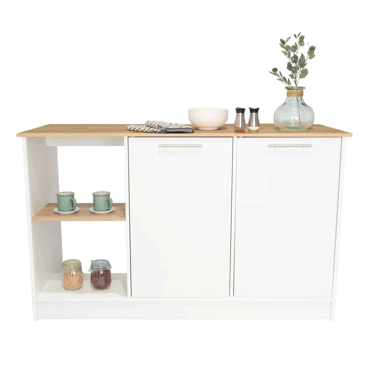juniper kitchen island light oak-white