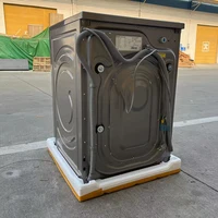 Drum Washing Machine Compact Portable Full Automatic Laundry Washer in Gray Apartment with Drain Pump LED Display Programs 2