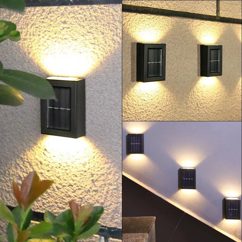 Solar Lamp Solar Wall Light Smart Solar Wall Lamp Outdoor Lighting Waterproof home Garden Decor for Balcony Courtyard Fence