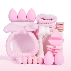 Ultimate 24 - Piece Beauty and Skincare Collection: Headband, Wristband, Sponges, Puffs, and Cleansing Brush Set (24pcs)