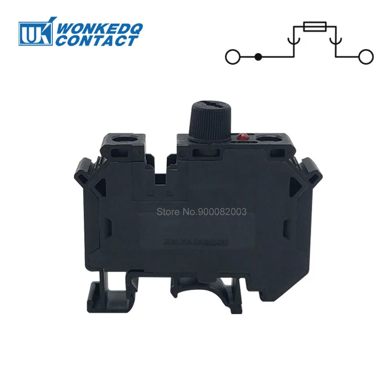 UK10-DREHSI Electrical Connector 5Pcs 24V/220V LED 1A/2A/4A/6A/10A Fuse UK10 Screw Cap Din Rail Terminal Block UK 10-DREHSILED din rail terminal block