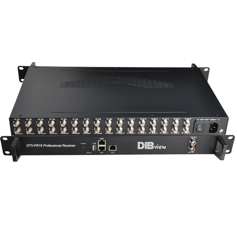 

Dibview Satellite TV Headend FTA 16 Channel DVB S2 S2X TO IP Gateway Decoder SPTS MPTS UDP Multicast Professional Receiver
