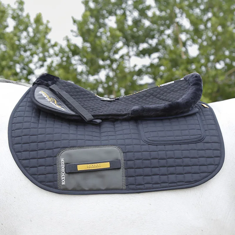 Equestrian Wool Saddle Pad 3D Thickened Wool Pad Equestrian Shock Absorbing Saddle