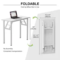 31.5" Foldable Writing Desk, No Assembly, Sturdy Folding Computer Desk for Small Space, Home Office, Dorm (80x40). 2