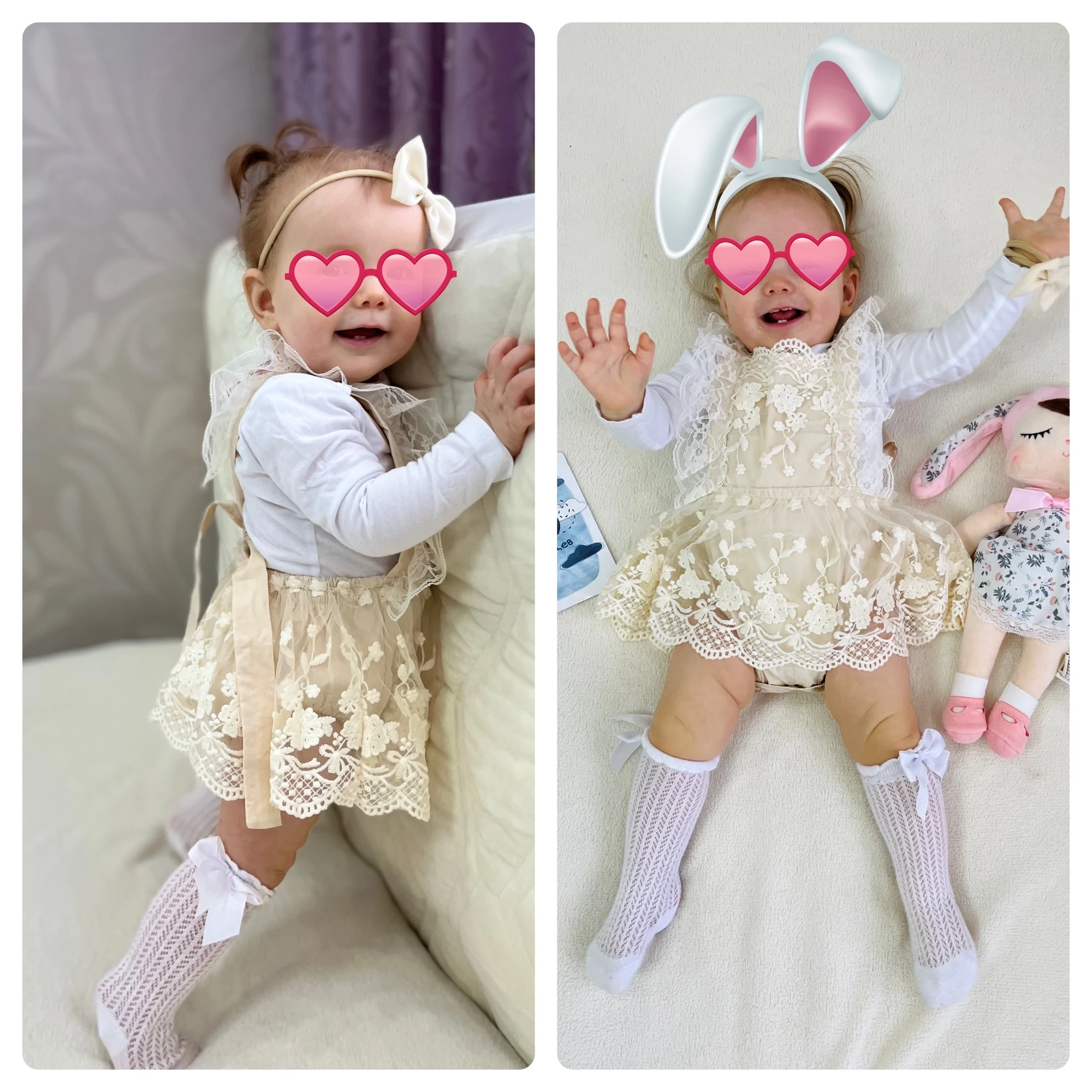 New Baby Girls Floral Lace Embroidery Romper 2023 Spring Summer Outfits photo review