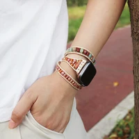 Semeprécieuse – Bracelet de montre Apple pour hommes et femmes, perles Cool, 3 pièces, corde Vegan, accessoires 2