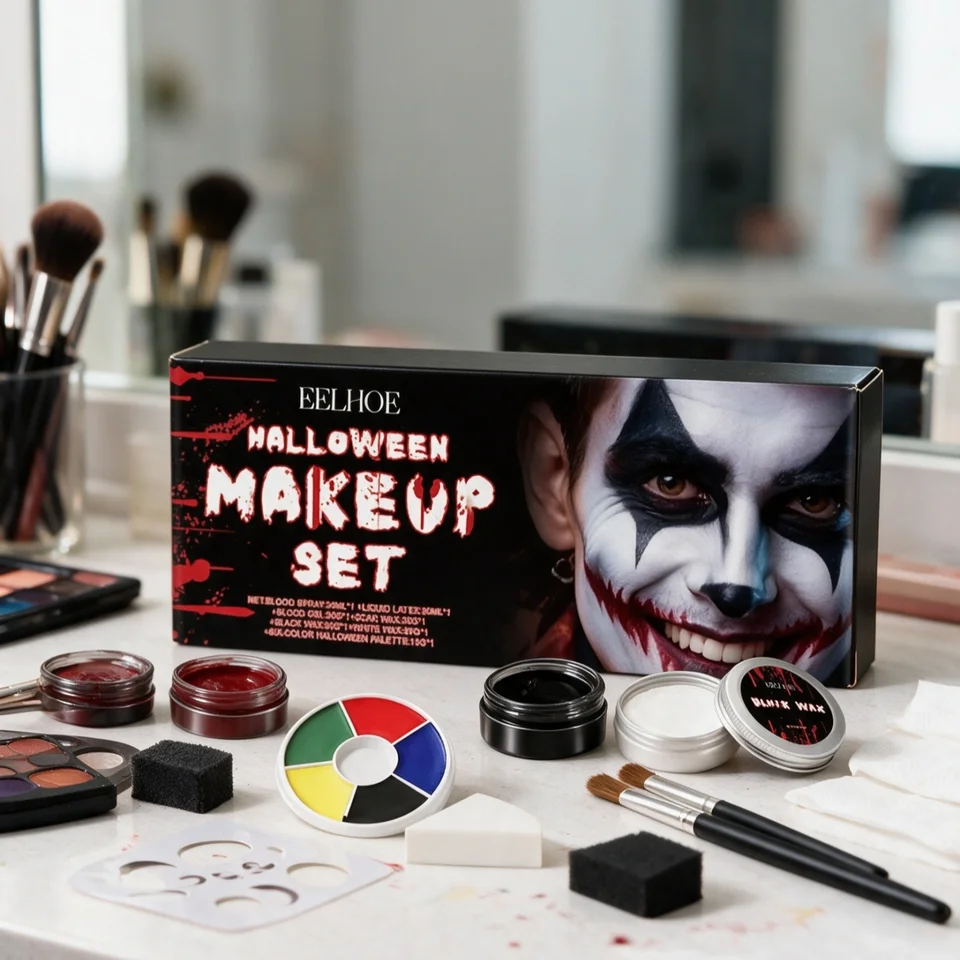 Halloween Face Makeup Set Waterproof Blendable Colors