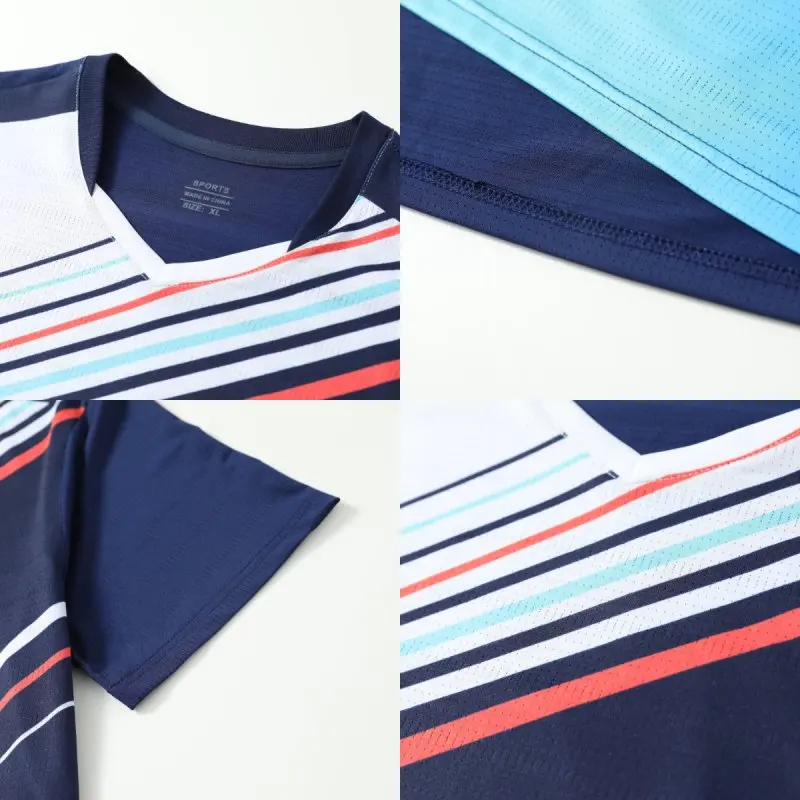 Long Lasting Sublimation Tennis Shirt Quick Dry Badminton Jersey Men's And Women's Breathable Ping Pong Training Tees