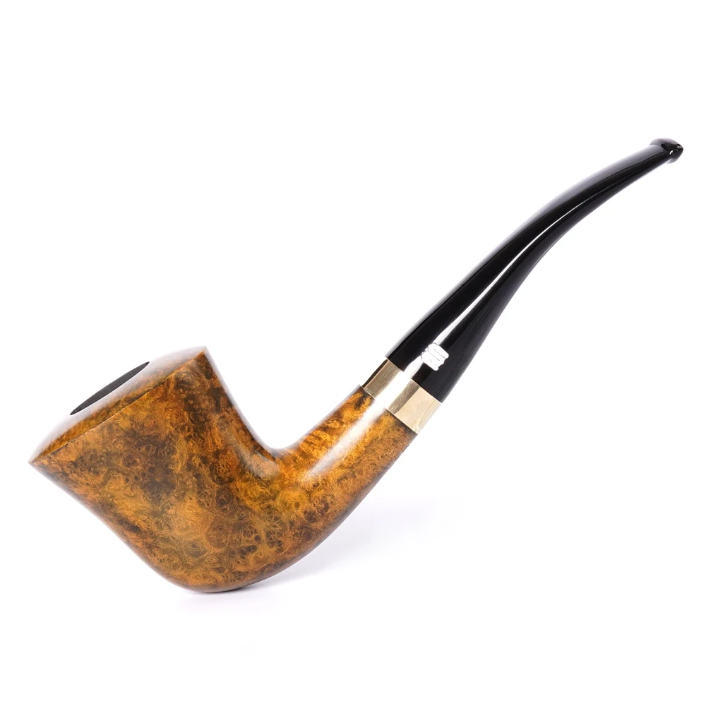 

Handmade briar tobacco pipe curved handle and pointed acrylic pipe mouth 9mm pipe channel classic SherlocksHolmes pipe gift