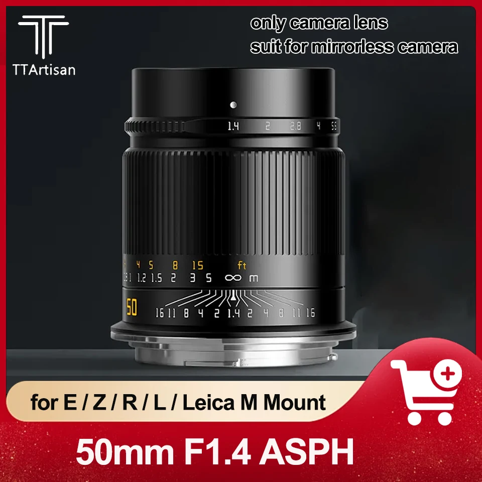 Ttartisan 50Mm F1.4 Asph Full Frame Mf Ritratture Street Lens Per Sony A7 A9 Canon R5 Nikon Z5 Sigma Fp Leica Tl