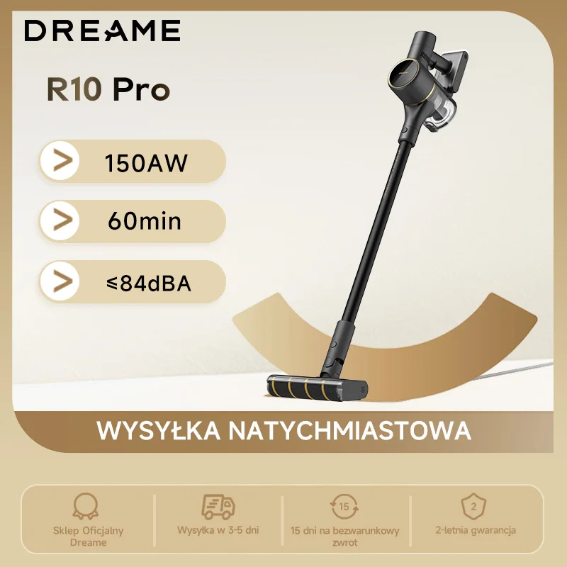 Bezprzewodowy odkurzacz pionowy Dreame R10 Pro z Polski za $156.71 / ~586zł