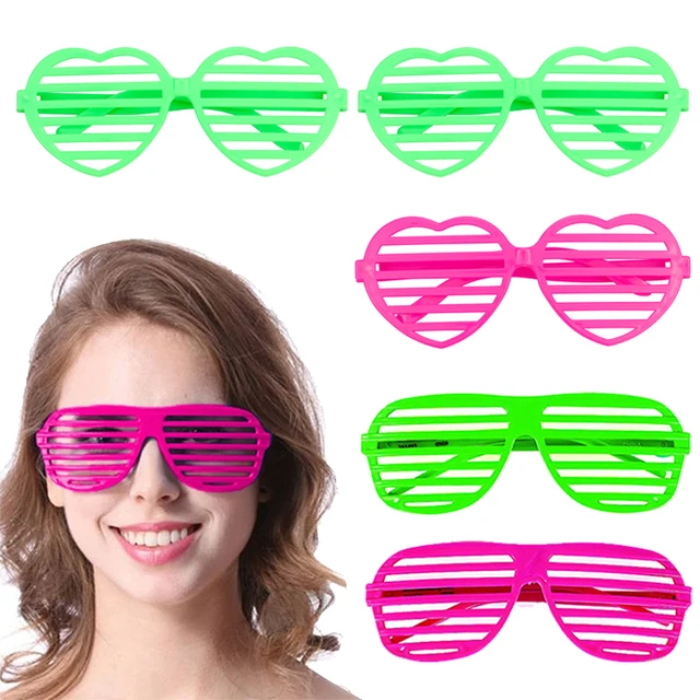 6pcs Disco Neon Color Shutter Glasses 80s 90s Party Favors Eyewear for  Adults Teens Kid Disco Retro Rock Pop Star Birthday Decor - AliExpress