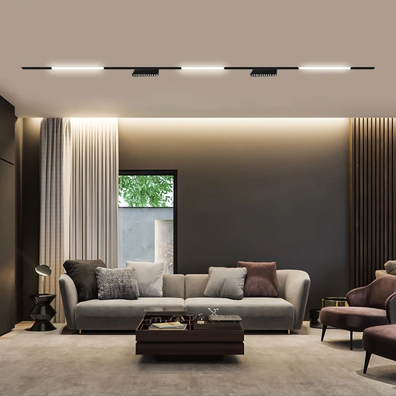 New Magnetic Track Light Dimmable Remote Control 48VLed Ceiling Lamp Track Rail Lighting No Main Light Design Spotlight 5