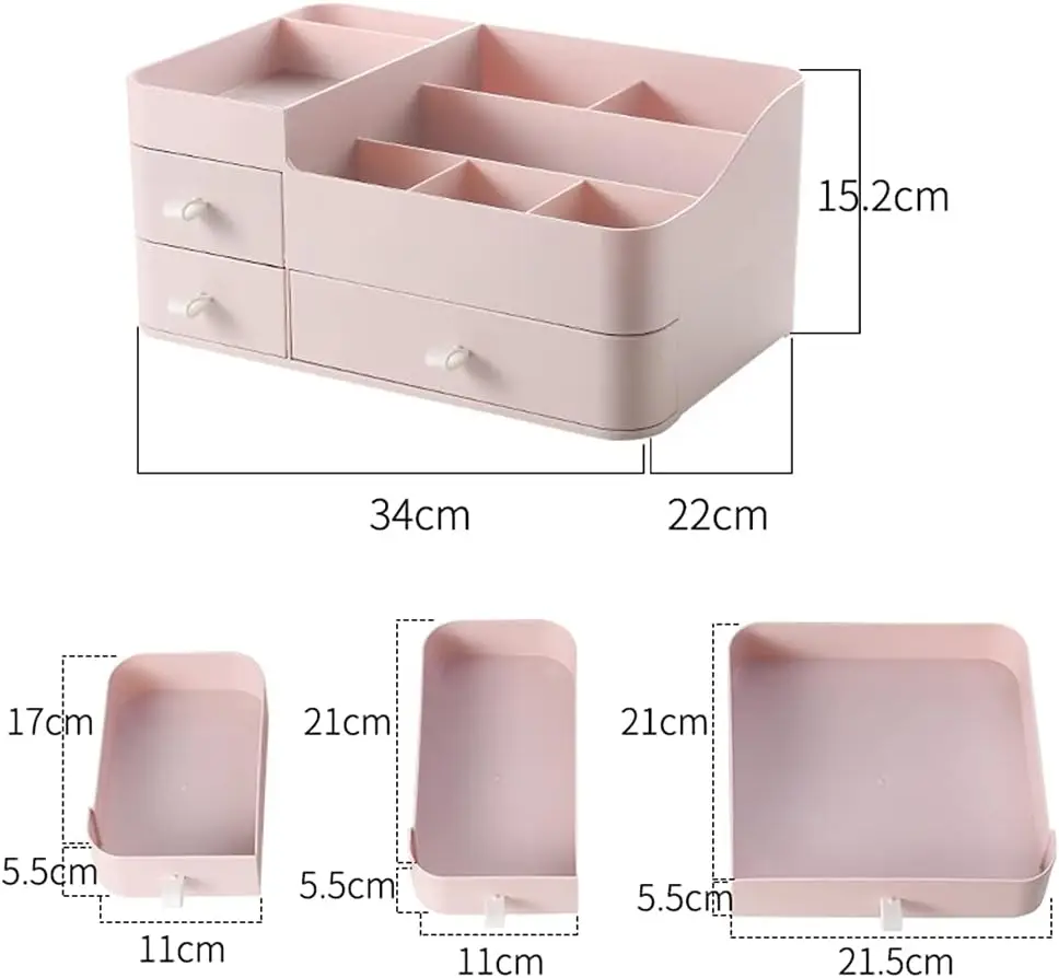 KUUJOJO Cosmetic Makeup Organizer Make Up & Jewelry Storage, Case & Display Spacious Design Great Holder for Bathroom, Vanity 2