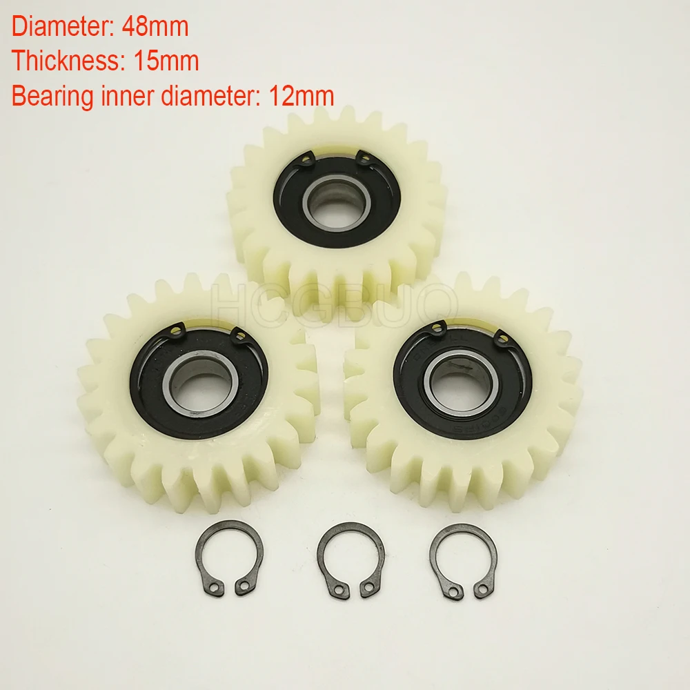22T 48x15mm Planetary Gear Plastic Gears With 12mm Bearings Wheel Hubs For Electric Scooter Bike Nylon Motor Gear E-bike Parts