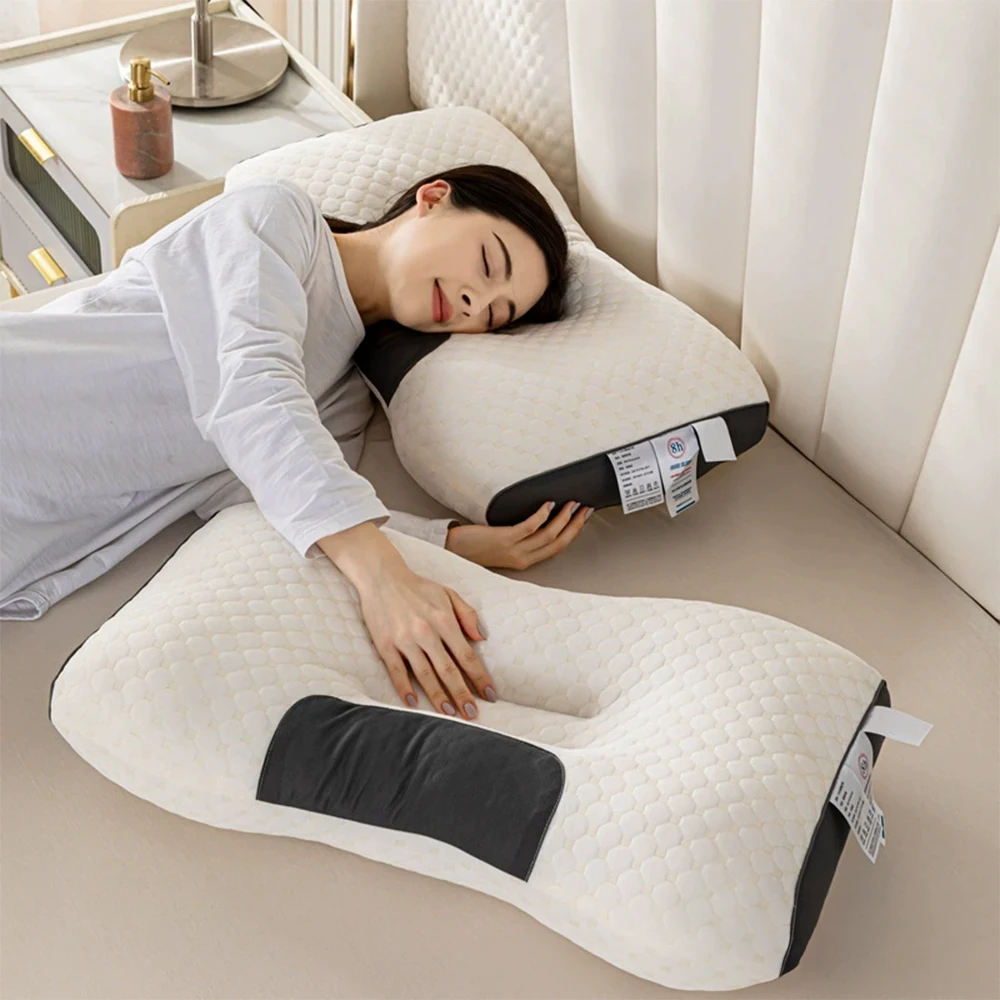 2PCS Knitted SPA Massage Neck Pillow Cervical Orthopedic Neck Pillow Soft Adjustable Ergonomic Contour Support Pillow: uk Stock, 4 Days Free Delivery, & No Order Amount limit
