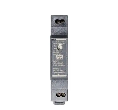 

HDR-15-24 AC-DC Ultra slim DIN rail power supply; Input range 85-264VAC; Output 24VDC at 0.63A; Pass LPS